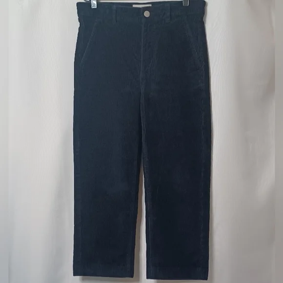 EVERLANE Women's Navy Blue Corduroy Wide Leg Crop Size